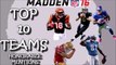 Madden 16 Top 10 Teams | HONORABLE MENTIONS! | NYG, NO, CIN, BUF, DET, SF