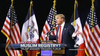 Donald Trump Clarifies His Comments on a Muslim Registry Here in the States