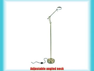 Download Video: Contemporary LED Floor Lamp Antique Brass Adjustable Angled 6W Mains Living Room