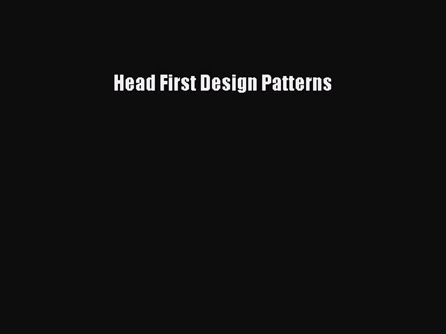 [PDF Download] Head First Design Patterns [Read] Full Ebook