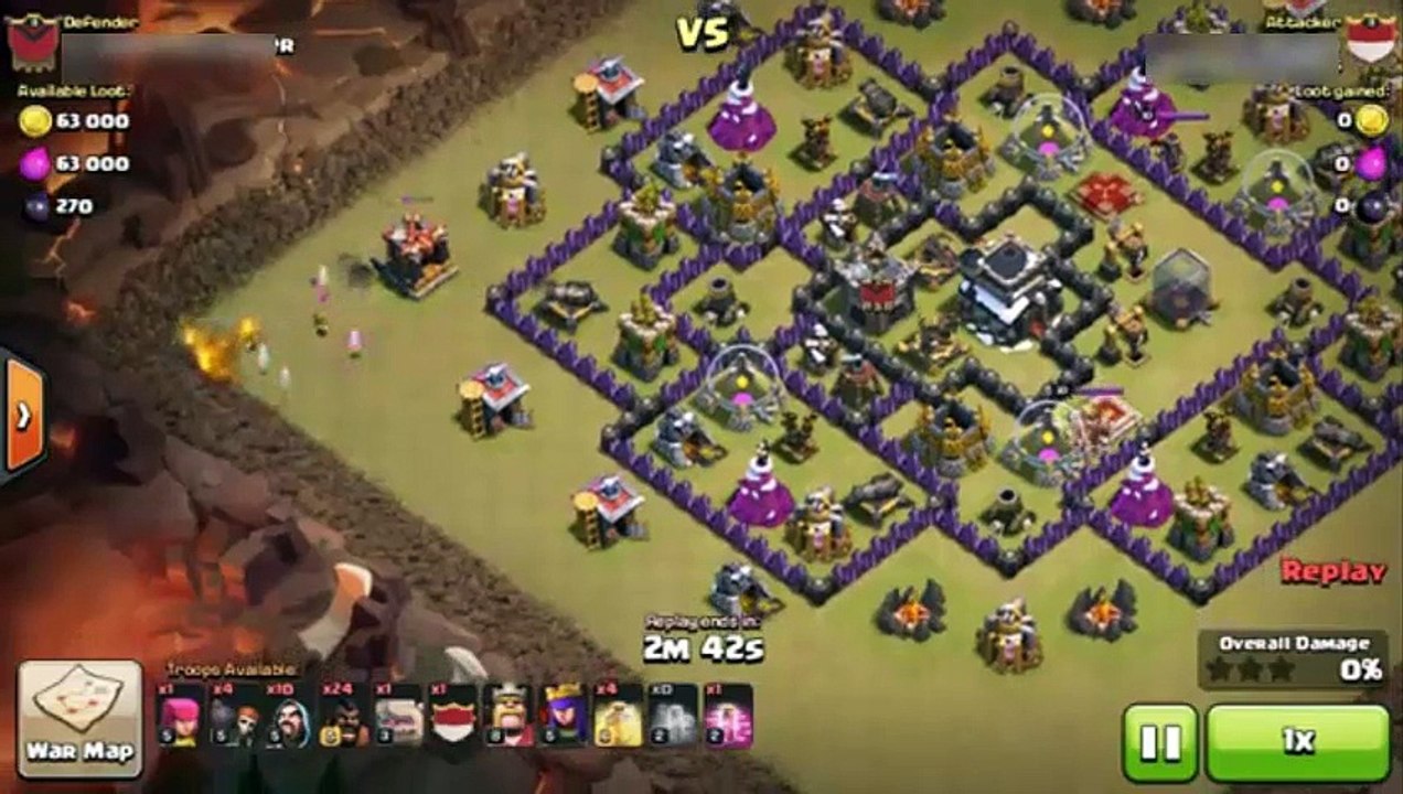 Clash of Clans - TH9 GoHoWi Attack #13