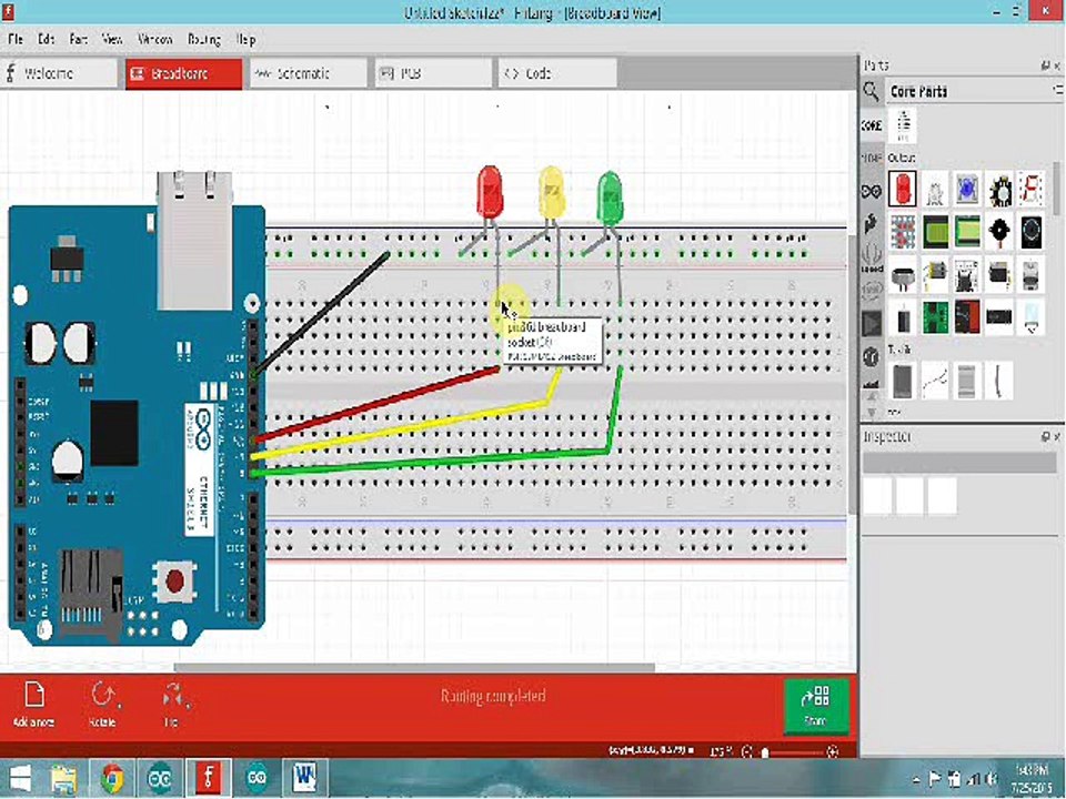 Traffic signal controlling by using Arduino program