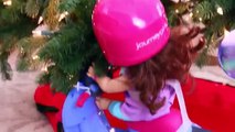 Baby Alive Drives Scooter & Crash ❤ Lucy Doll Hurt on Christmas Surprise Toy Bike by DisneyCarToys