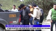 Cajamarca: Precisos instantes que intervienen a los tres sujetos con pasta PBC Carretera B