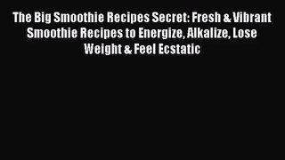 PDF Download The Big Smoothie Recipes Secret: Fresh & Vibrant Smoothie Recipes to Energize