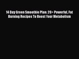 PDF Download 14 Day Green Smoothie Plan: 28  Powerful Fat Burning Recipes To Boost Your Metabolism