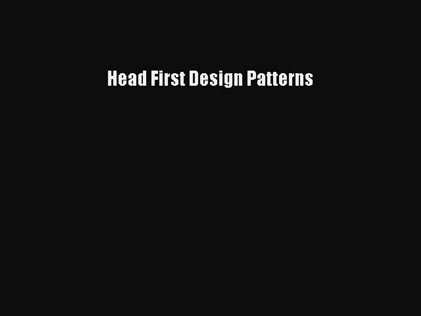 Head First Design Patterns [Read] Full Ebook