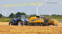 New Holland T7.270 & BB 9080 Loonw. De Bruyne stro persen