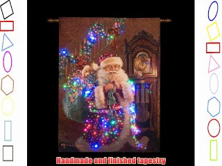 Santa With Sack and Gifts Lit Wall Tapestry (Battery Operated)