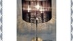 55cm Crystal Chandelier Silver Finish Table Lamp With Black Silk Shade