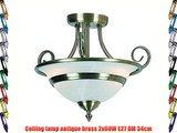 globo 2 x 60 Watt E27 Antique Brass Toledo Ceiling Lamp