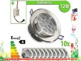 1 x 12W LED Spot Light Round Recessed Ceiling Lamp Spotlight Set Cold White Pack of 10