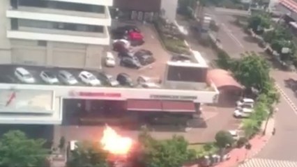 On the scene of the Jakarta explosions