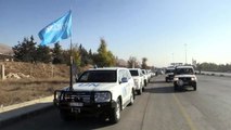 قافلة مساعدات جديدة تتوجه الى بلدة مضايا المحاصرة في سوريا