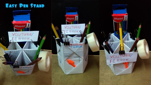 How to Make Pencil Holders - Easy make Pen Stand - Kids Craft‬ Making Tutorial - F2BOOK Video 91