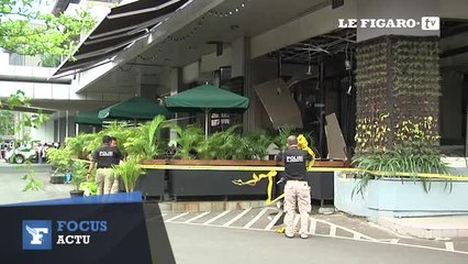 Djakarta : les vitres du café "Starbucks" soufflées par l'explosion