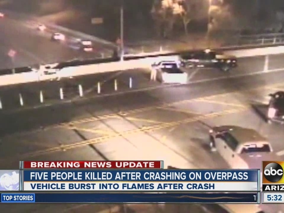 Five people killed after crash on overpass