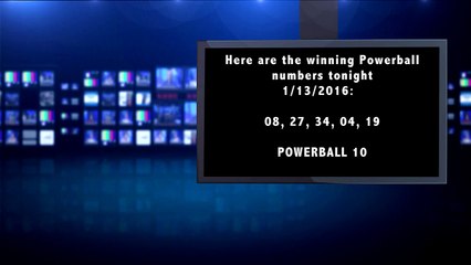 Winning Numbers for $1.6B Powerball 1/13/16