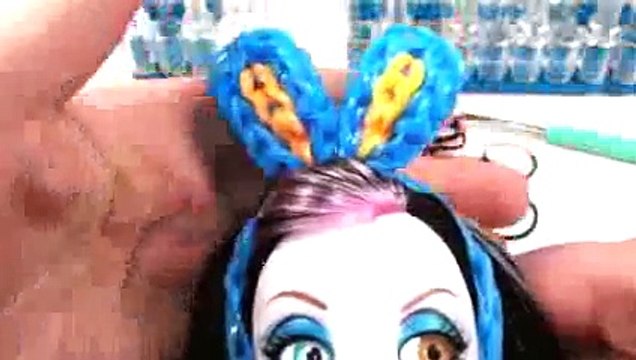 Ушки Зайчика на Ободке Для Кукол из резинок Rainbow Loom - Плетение из резинок Видеоуроки.