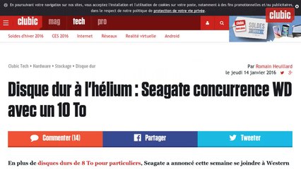 Seagate - Un disque dur à l'hélium de 10 To