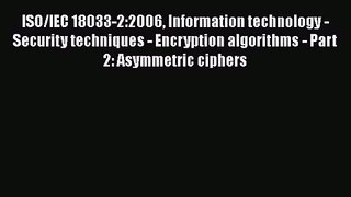 PDF Download ISO/IEC 18033-2:2006 Information technology - Security techniques - Encryption