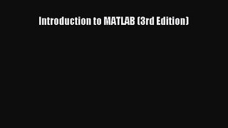 PDF Download Introduction to MATLAB (3rd Edition) PDF Full Ebook