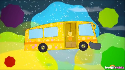 Wheels On The Bus Go Round And Round | Nursery Rhymes for Children | HooplaKidz