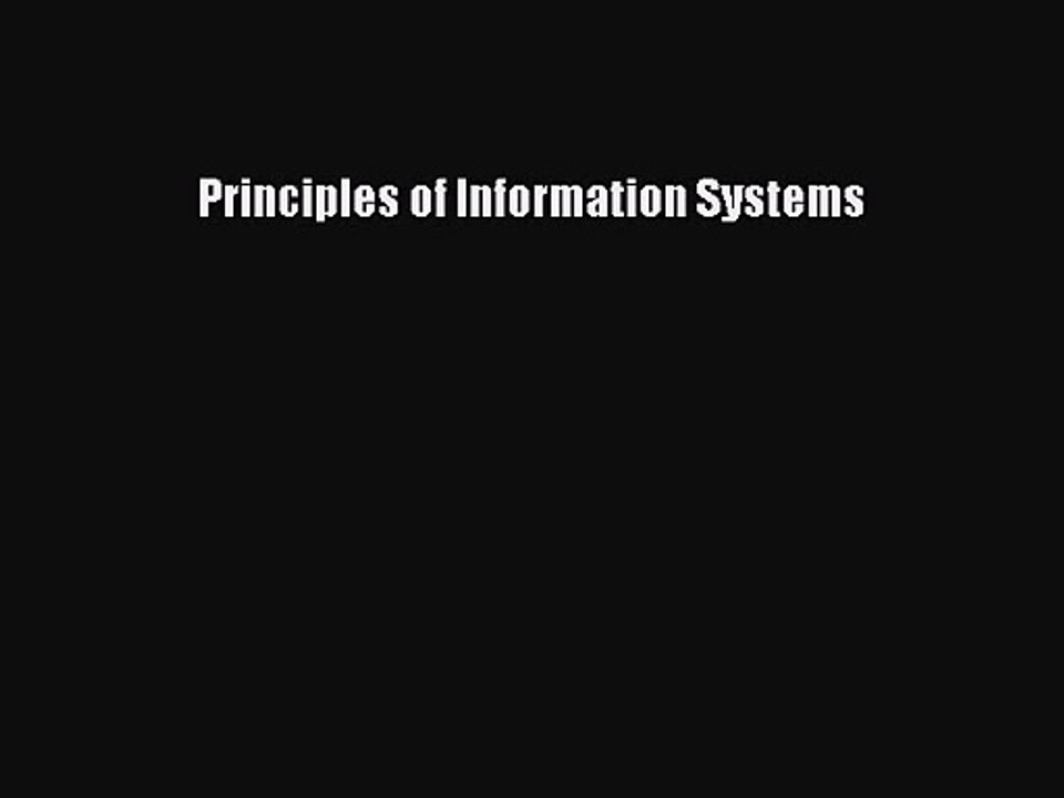 PDF Download Principles of Information Systems Download Online
