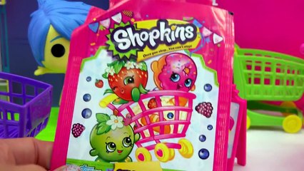 4 Pack Shopkins Sticker Unboxing with Disney Pixar Inside Out Joy and Frozen Queen Elsa