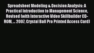 [PDF Download] Spreadsheet Modeling & Decision Analysis: A Practical Introduction to Management
