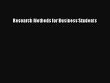 [PDF Download] Research Methods for Business Students [Download] Online