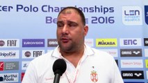 Interviews after Serbia won by 16:8 against France – Men Preliminary, Belgrade 2016 European Championships