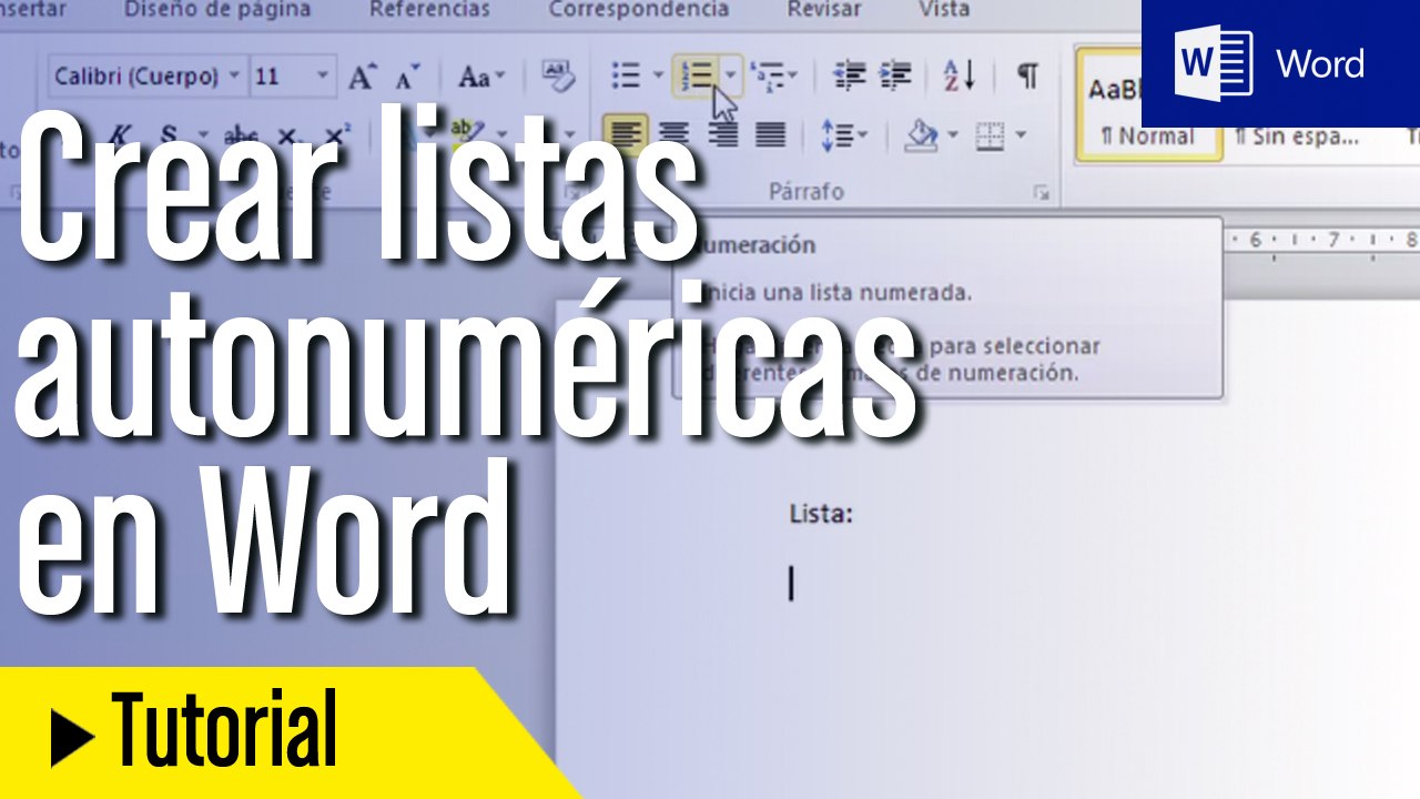 Cómo crear listas autonuméricas en Word