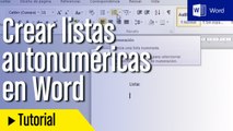 Cómo crear listas autonuméricas en Word