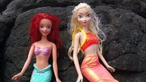 Frozen Elsa & Ariel Mermaid Doll Toys Snorkeling DisneyCarToys Hawaii Barbie Little Mermai