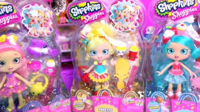3 Shopkins Shoppies Dolls Poppette Jessicake Bubbleisha Doll Toy Unboxing + Exclusives Vid