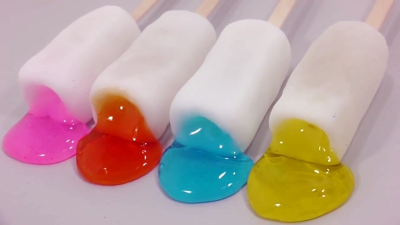 How To Make plastic Slime Milk Ice Cream Learn the Recipe DIY  물라스틱+액체괴물 우유 아이스크림 만들기