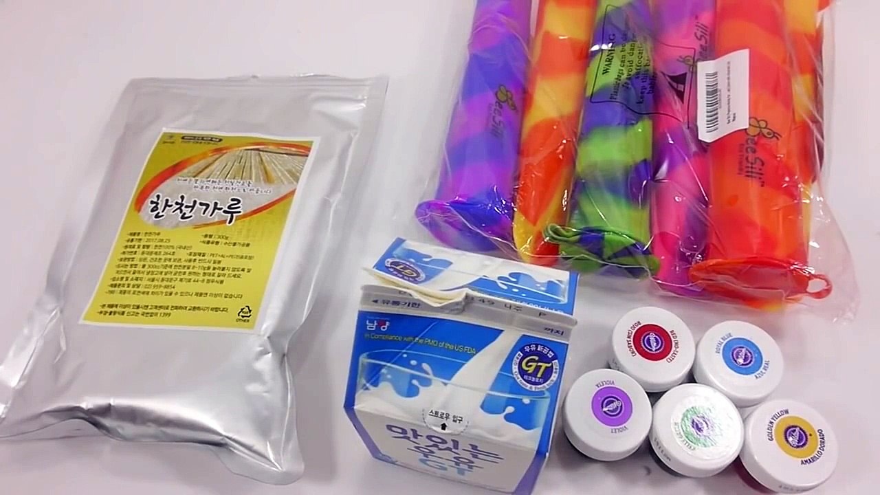 How to Make Milk Color Ice cream Pudding Jelly Learn the Recipe Cooking DIY 우유 칼라 폴라포 아이스크림 푸딩 만들기