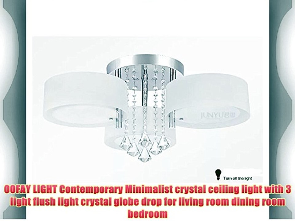 OOFAY LIGHT Contemporary Minimalist crystal ceiling light with 3 light flush light crystal