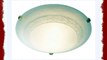 Dar Damask Opal White Glass with Polished Brass Clips 30cm Flush Ceiling Light DAM522