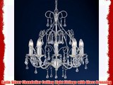 Satin Silver Chandelier Ceiling Light Fittings with Glass Dressing