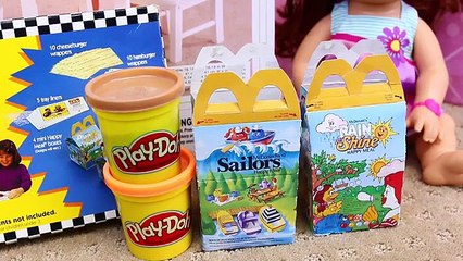 Baby Alive McDonalds Play Doh Baby Food CHALLENGE Surprise Happy Meal Toys & KidKraft Doll Furniture