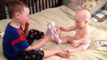 Baby Laughing Hysterically At His Big Brother