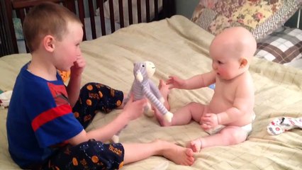 Baby Laughing Hysterically At His Big Brother