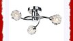 Dar Seattle 3-Light Polished Chrome Finish Semi Flush Ceiling Light SEA5350