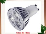 6 x Die Cast Brushed/Satin Chrome Fixed Fire Rated Long Can LED Downlight Complete With 3Watt