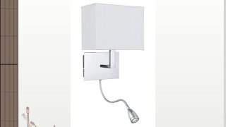 Contemporary Switched Chrome Wall Light with Shade and LED Reading Arm - HP022462