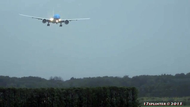 STORM!! SCHIPHOL, KLM GEVAARLIJKE LANDING B777 PH-BVB Video Arts