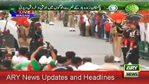 ARY News Headlines 15 August 2015, Flag lowering ceremony Wagah Border On Independence Day