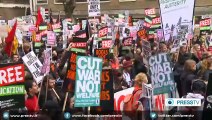 Students march in London against austerity measures